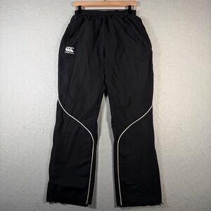Canterbury Men's Black Track Pants Athletic Joggers Size S Windbreaker Rugby